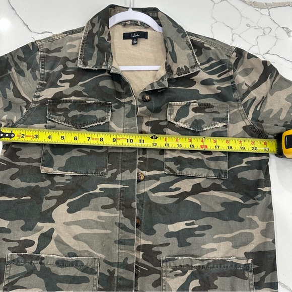 Lulus Blaine Green Camo Print Utility Jacket XL 100% Cotton NWOT - Picture 7 of 9
